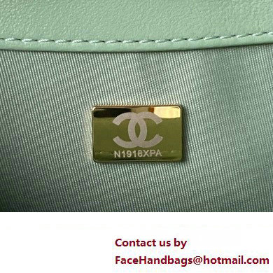 Chanel Lambskin  &  Gold-Tone Metal Small Messenger Bag AS4609 mint green 2024